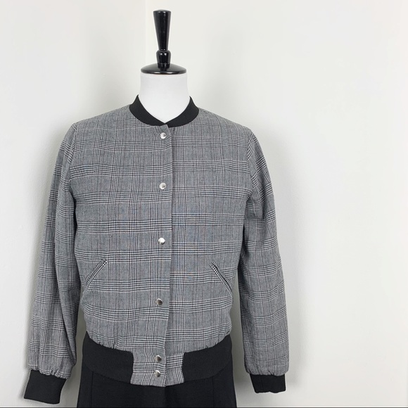 Shinestar | Herringbone Trendy Bomber Jacket - Picture 2 of 6